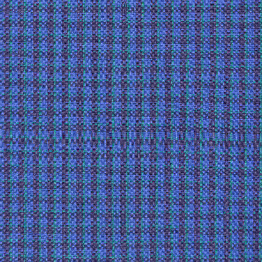 Blue And Green Checkered Pattern Fabric Background Photograph by Keith Webber Jr