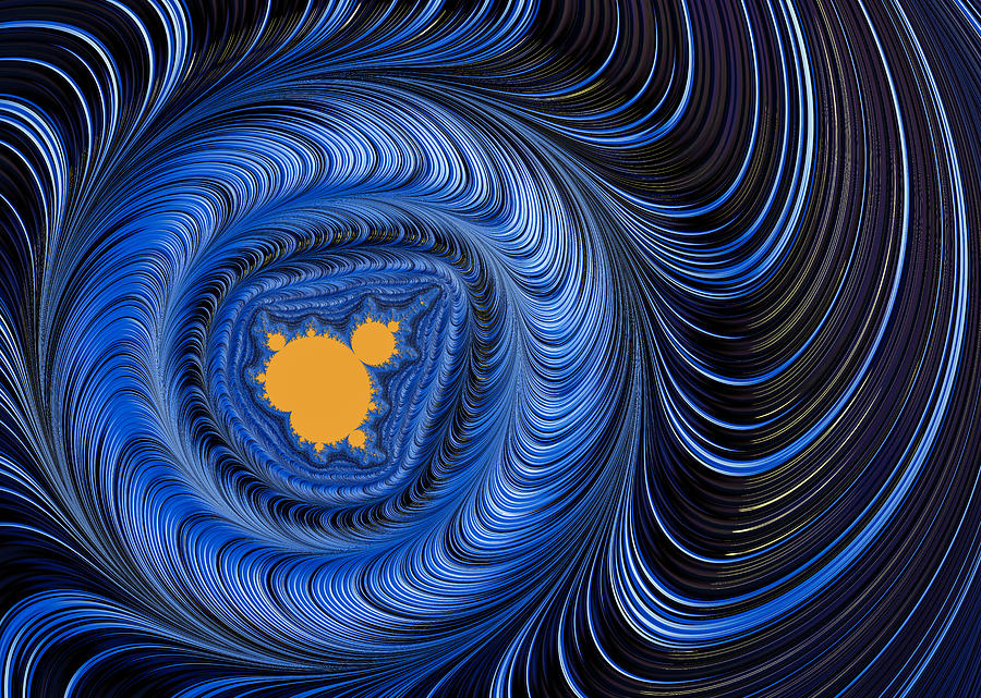 Blue and orange abstract mandelbrot fractal art Digital Art by Matthias Hauser