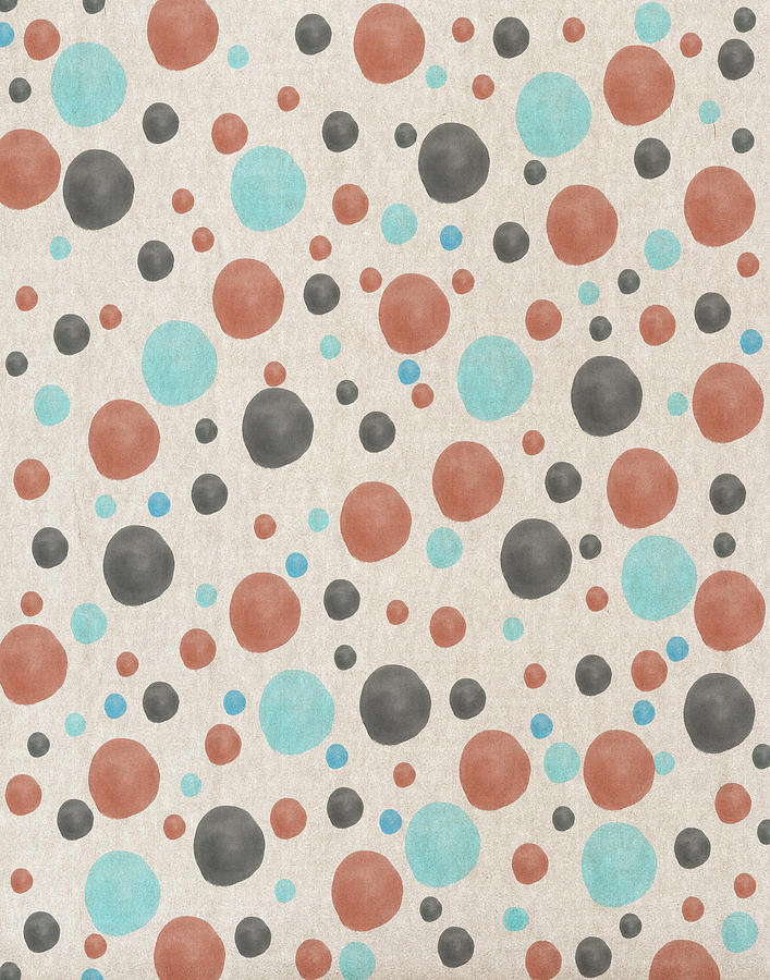 Abstract Digital Art - Blue And orange Dots by Aged Pixel