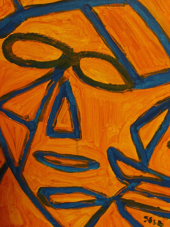 Blue And Orange Painting by Shea Holliman