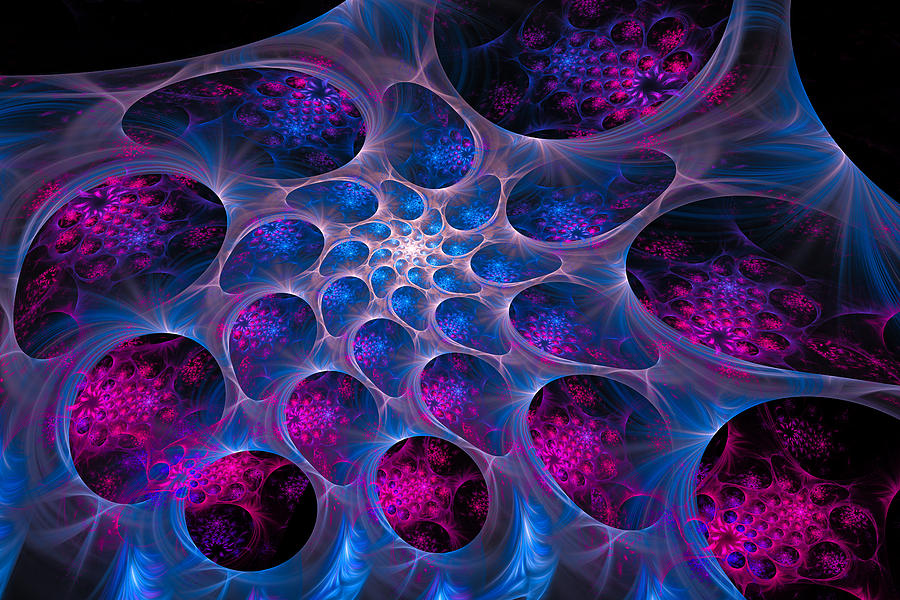 Blue and pink abstract fractal art Digital Art by Matthias