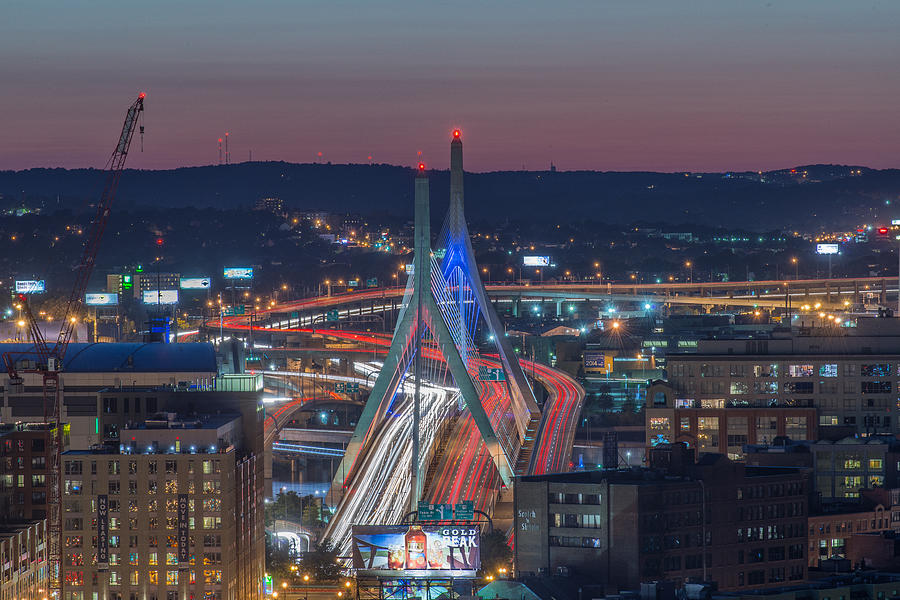 Blue and Red Zakim Photograph by Bryan Xavier