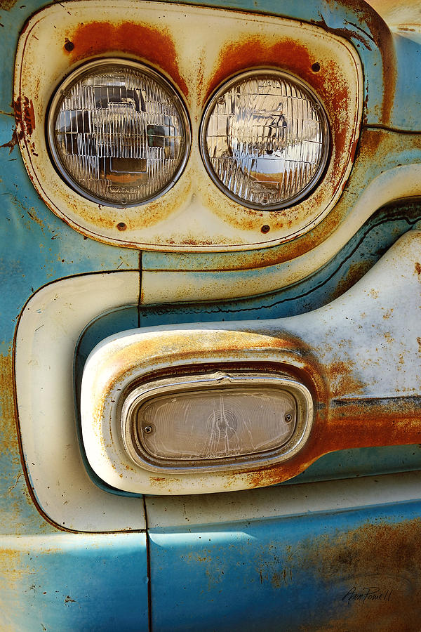 Truck Photograph - Blue and Rust -photograph by Ann Powell