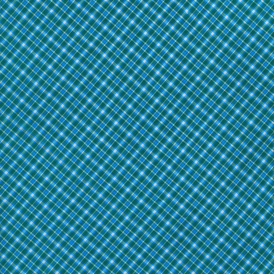 Blue And Teal Diagonal Plaid Pattern Textile Background Photograph by Keith Webber Jr