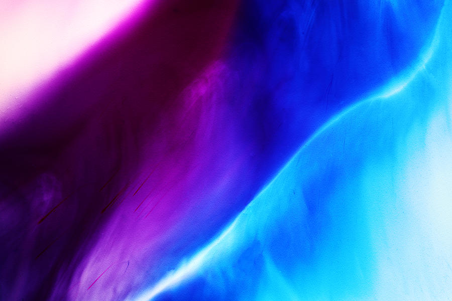 Blue and Violet Dyes in Liquid Photograph by Mimi  Haddon