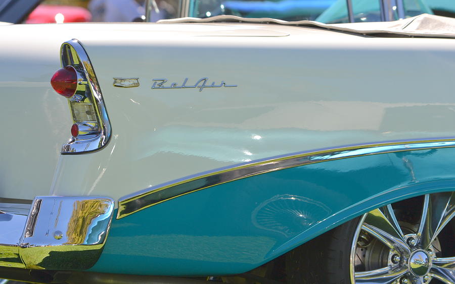 Blue and White Bel Air Convertable Photograph by Dean Ferreira