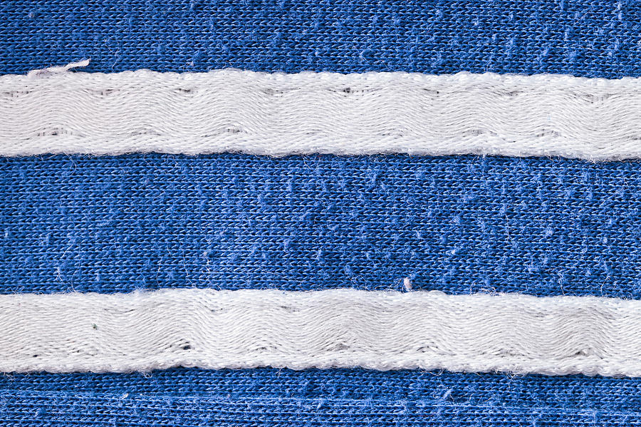 Pattern Photograph - Blue and white fabric by Tom Gowanlock