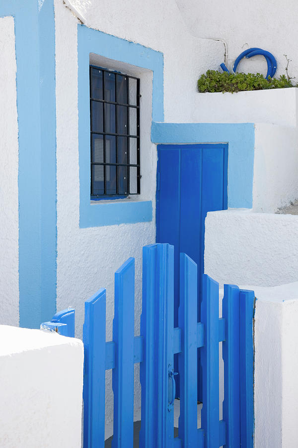 Blue And White, Imerovigli, Santorini Photograph by David C Tomlinson