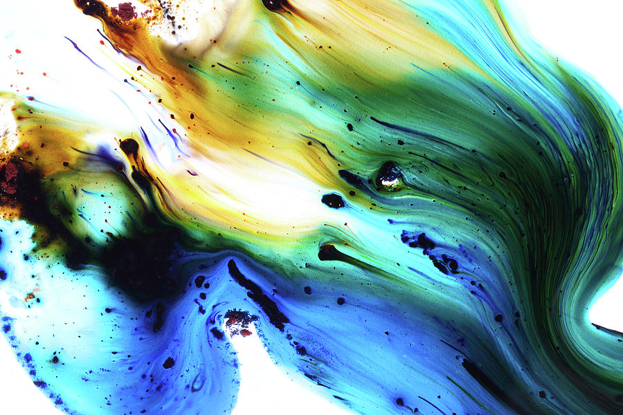 Blue And Yellow Dyes In Water Photograph by Mimi  Haddon