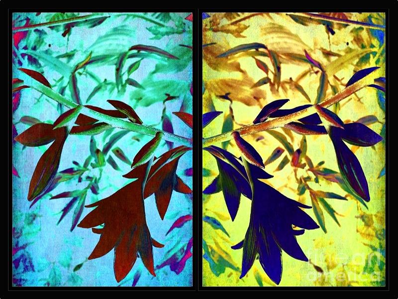 Blue and Yellow Floral Diptych Painting by Femina Photo Art By Maggie