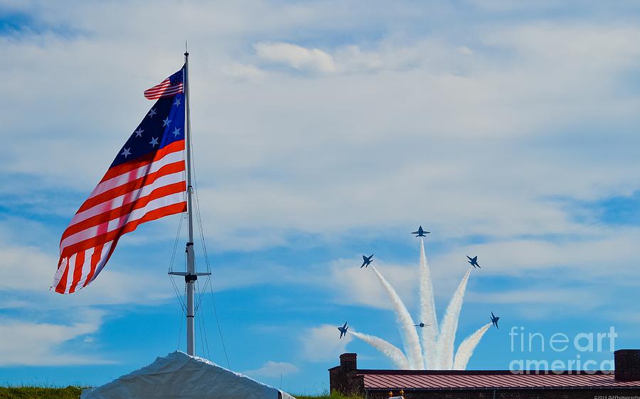 Blue Angels Bomb Burst in Air over Fort McHenry 1 of 5 Photograph by Jeff at JSJ Photography