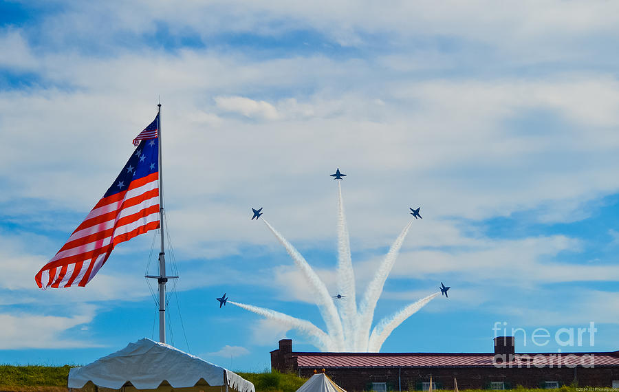 Blue Angels Bomb Burst in Air over Fort McHenry 2 of 5 Photograph by Jeff at JSJ Photography