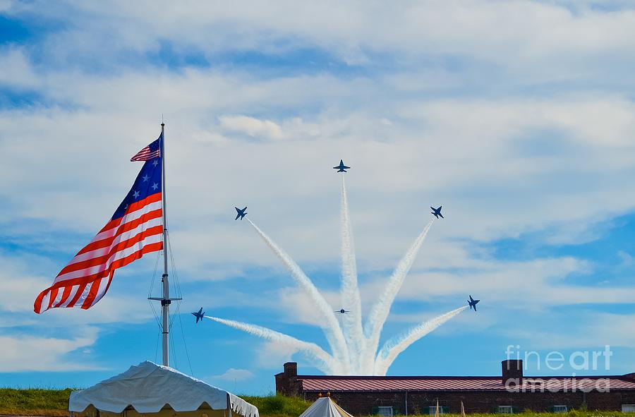 Blue Angels Bomb Burst in Air over Fort McHenry 3 of 5 Photograph by Jeff at JSJ Photography