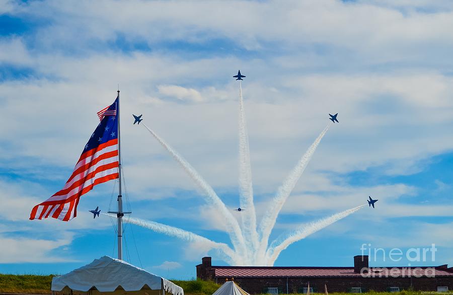 Blue Angels Bomb Burst in Air over Fort McHenry 4 of 5 Photograph by Jeff at JSJ Photography