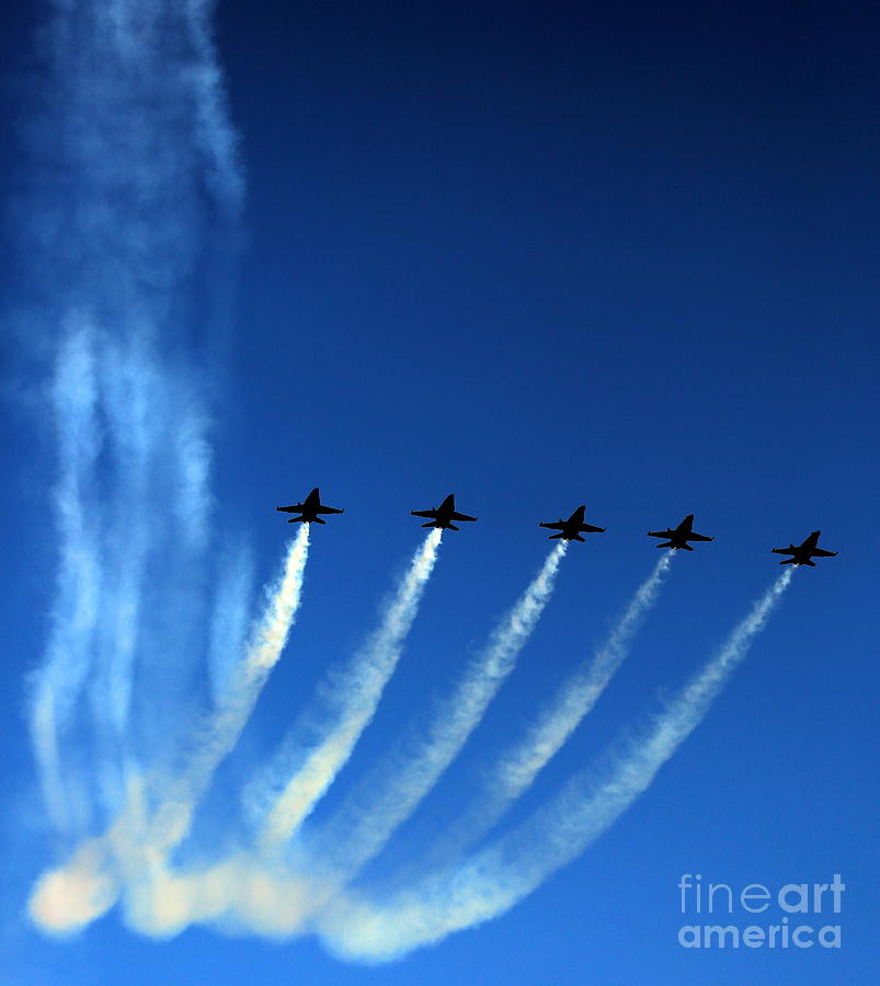 Jet Photograph - Blue Angels DipII by Chuck Kuhn