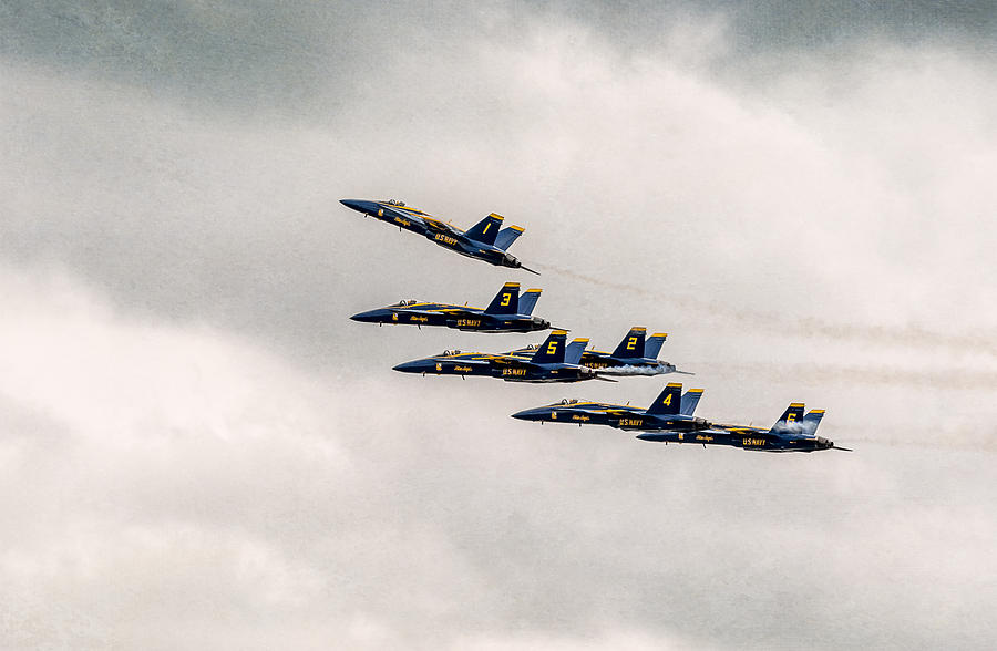 Airplane Photograph - Blue Angels by Eduard Moldoveanu