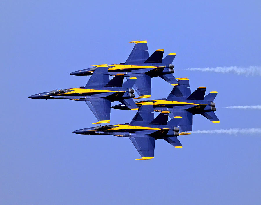 Blue Angels in flight Photograph by Jack Nevitt