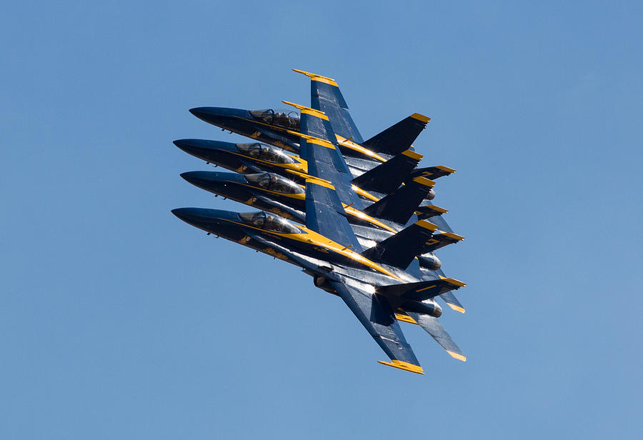 Blue Angels Line Abreast  Photograph by John Daly