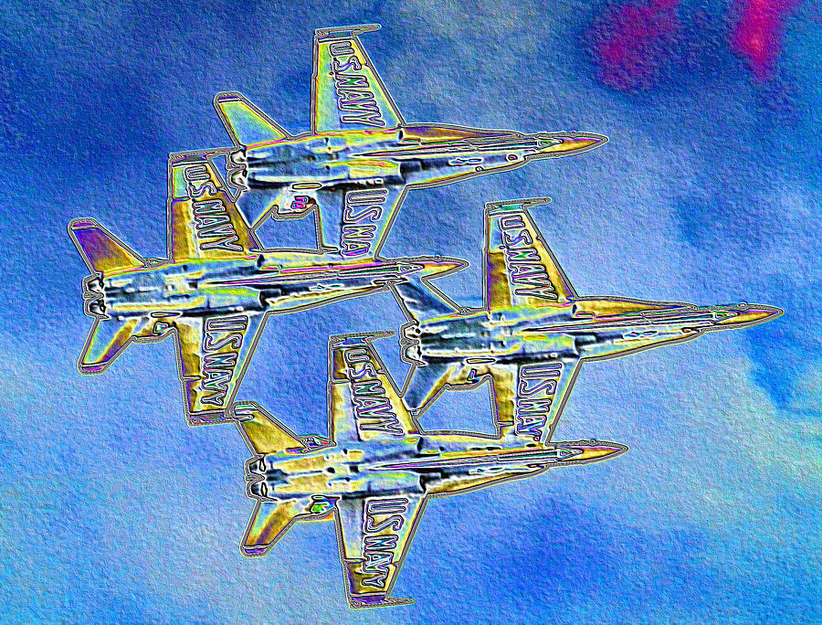 Blue Angels of many colors Digital Art by Gary Pavlosky Fine Art America