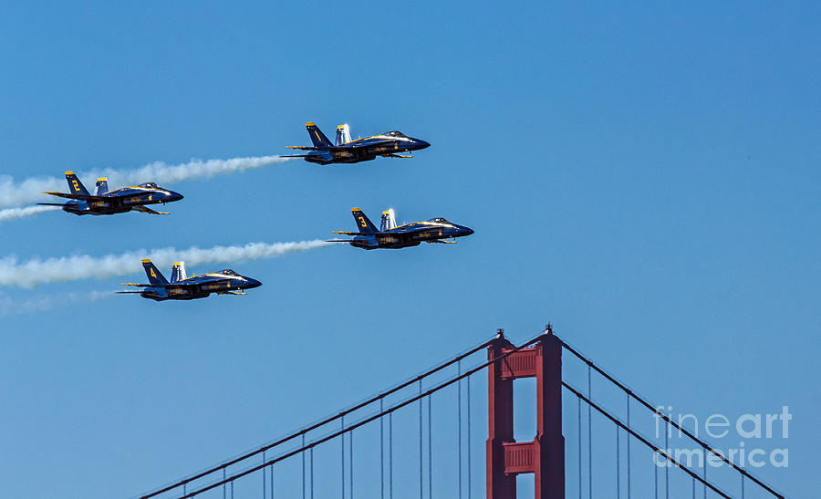 Blue Angels over the Golden Gate Photograph by Kate Brown
