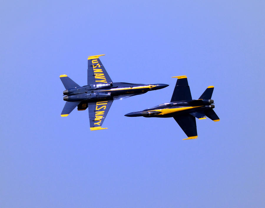 Jet Photograph - Blue Angels Pair by Jack Nevitt