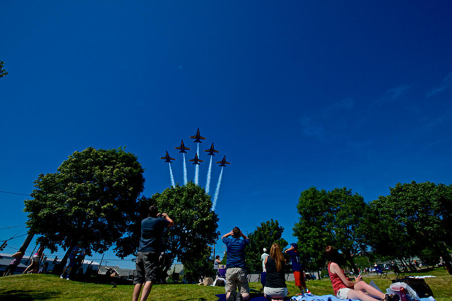 Blue Angels return from the show Photograph by Hisao Mogi