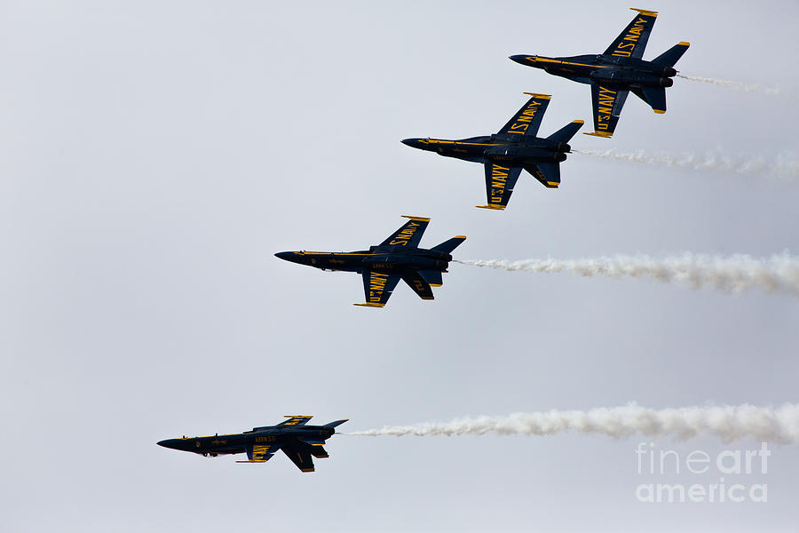 Airplane Photograph - Blue Angels Tuck Under Break by John Daly