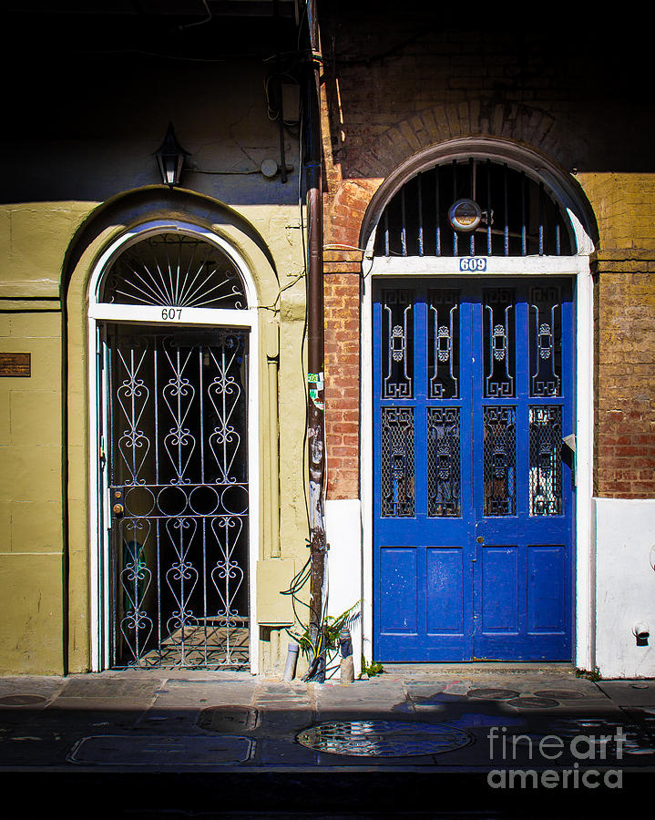 New Orleans Photograph - Blue Arch Door by Perry Webster