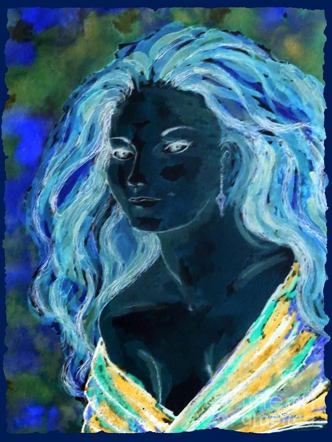 Fantasy Mixed Media - Blue Artemis - Within Border by Leanne Seymour