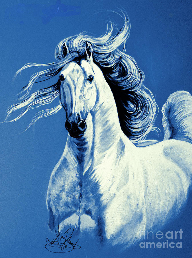 Horse Digital Art - Blue Attitude by Cheryl Poland