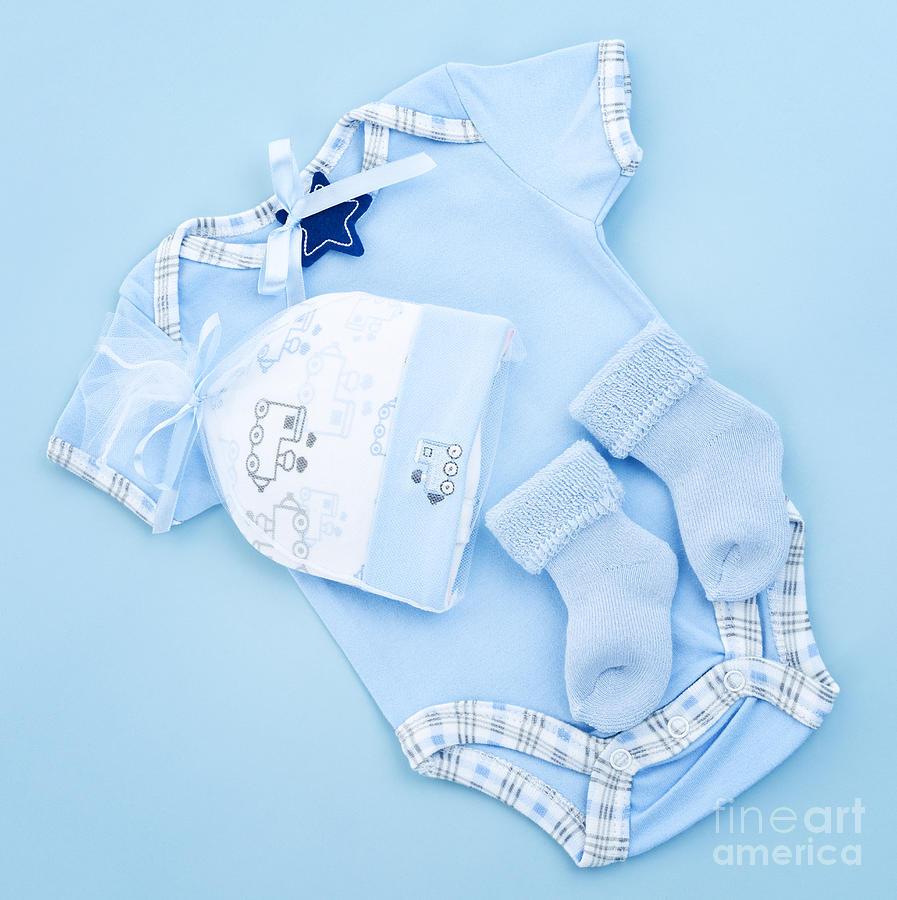 infant blue shirt