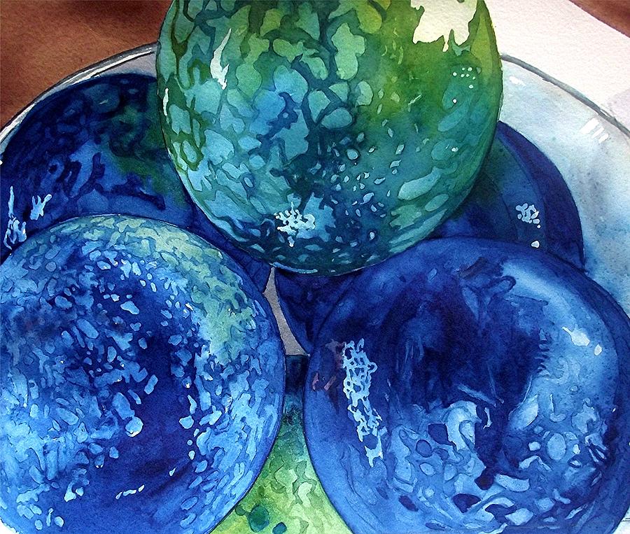 Blue Balls Painting by Linda Parisi