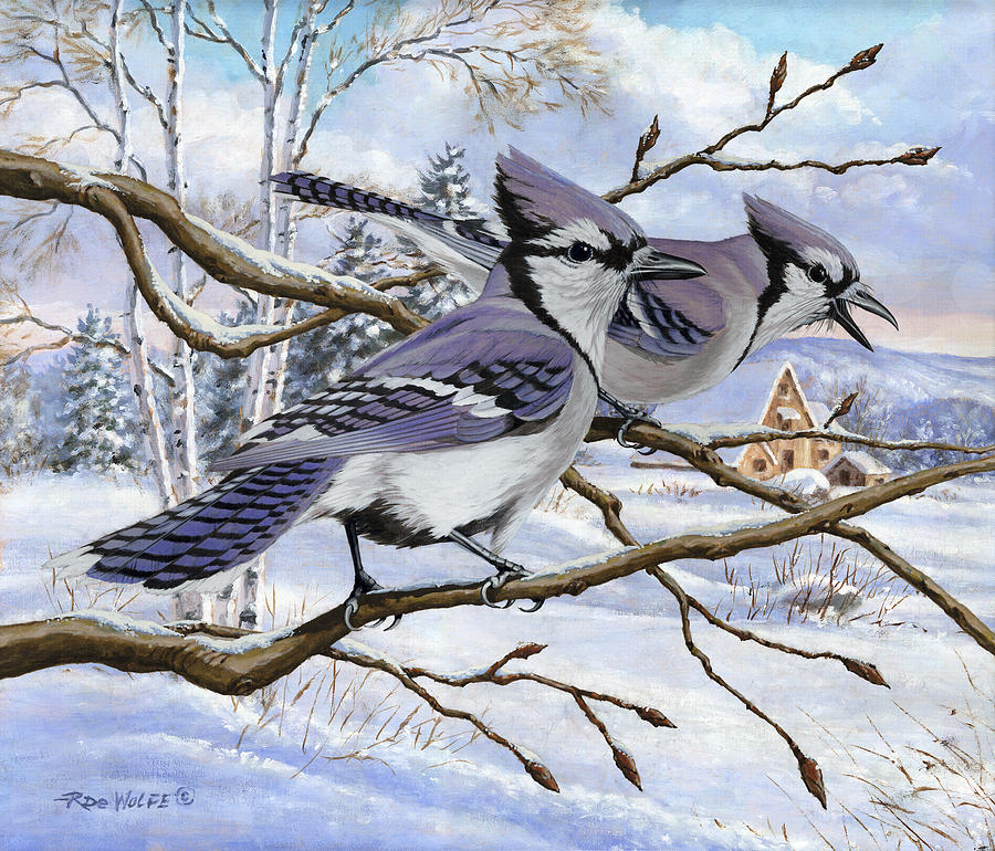Blue Bandits Winter Afternoon Painting by Richard De Wolfe