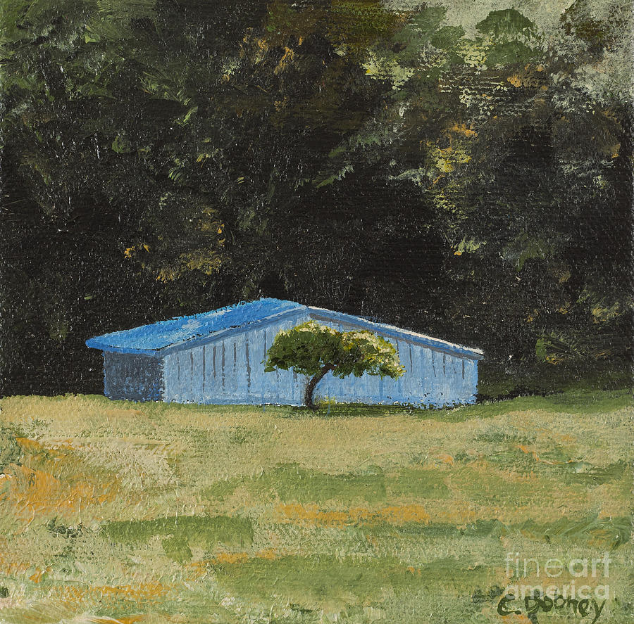 Blue Barn Painting - Blue Barn by Carla Dabney Blue Barn Painting - Blue Barn by Carla Dabney