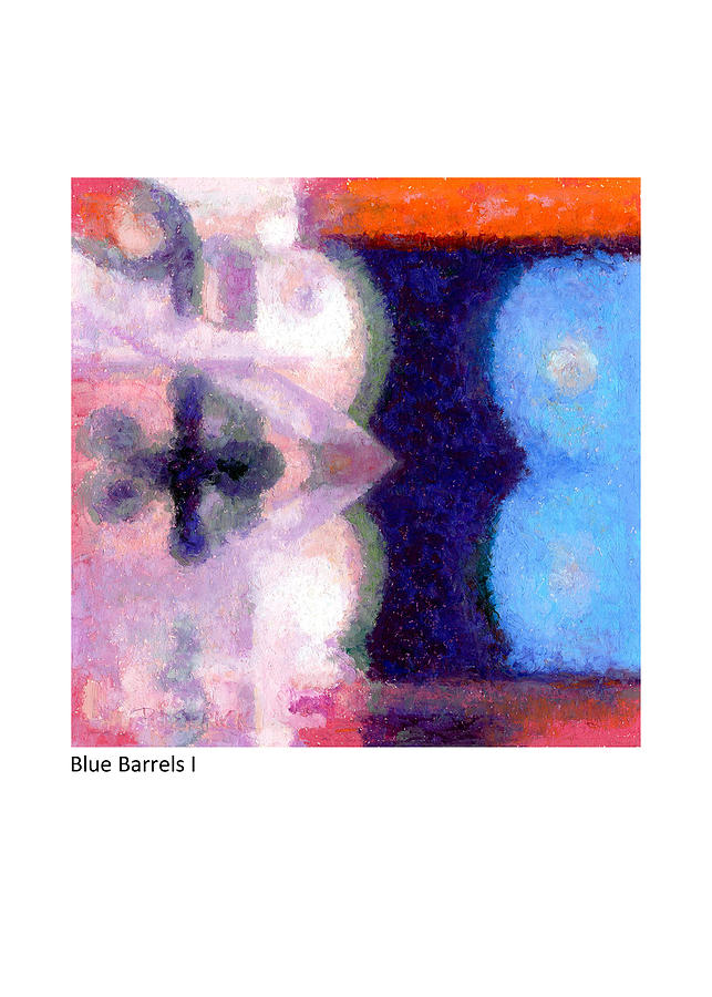 Blue Barrels I Pastel by Betsy Derrick