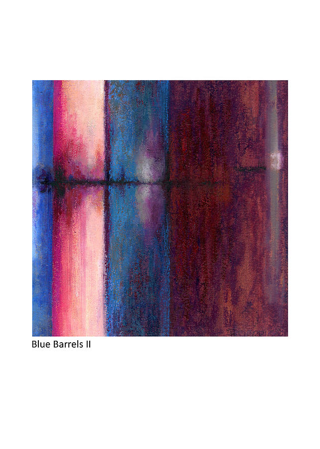 Blue Barrels II Pastel by Betsy Derrick