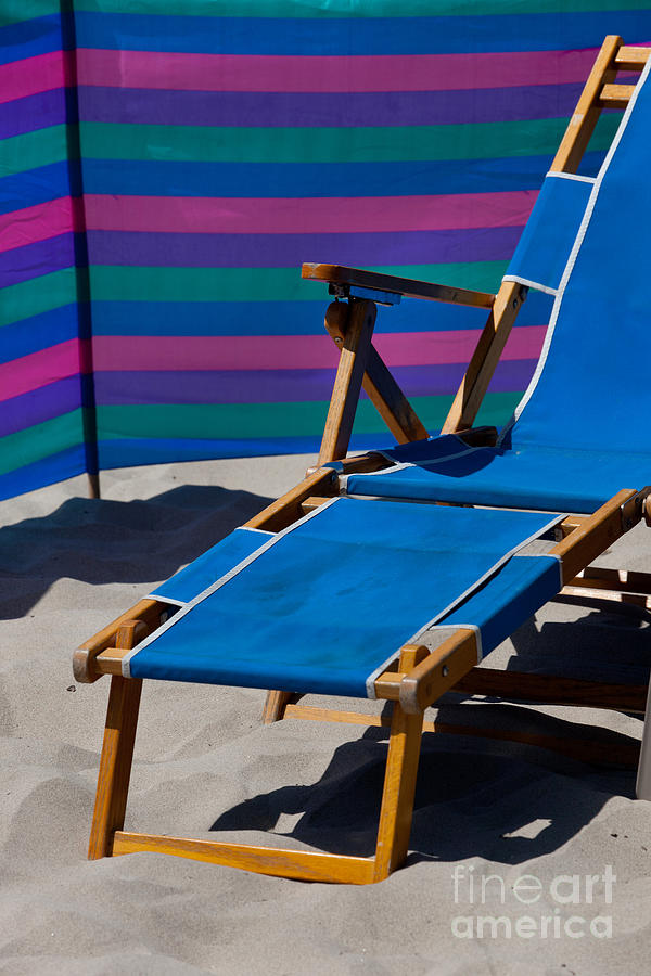 Blue Beach Chair Photograph by Art Block Collections