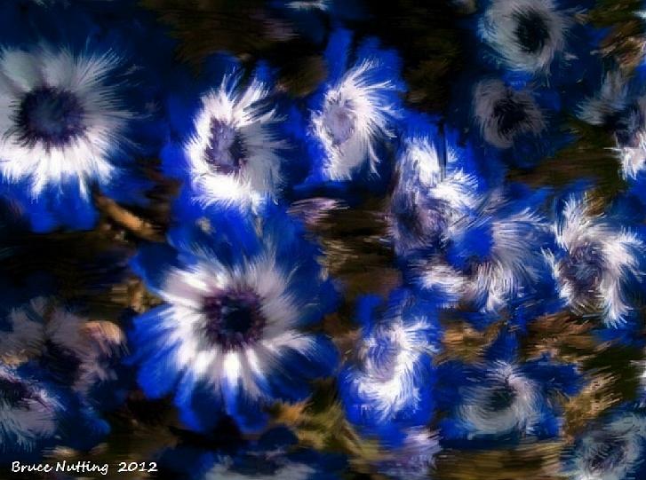 Flower Painting - Blue Beauties by Bruce Nutting