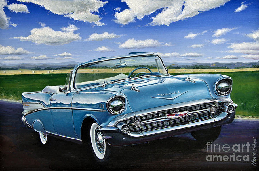 Vintage Painting - Chevrolet Bel Air by Marek Ptak