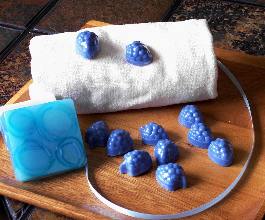 Handmade Photograph - Blue Berries Mini Soaps by Anastasiya Malakhova