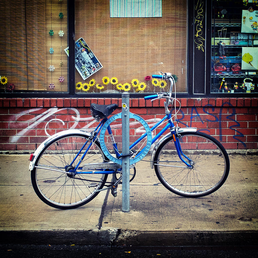 Blue Bicycle In Kensington Market Photograph