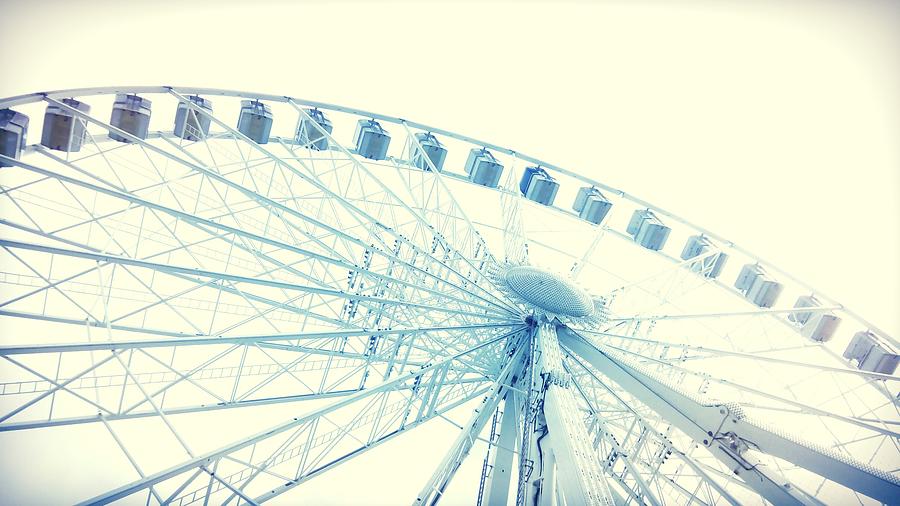 Abstract Photograph - Blue Big Wheel by Candy Floss Happy