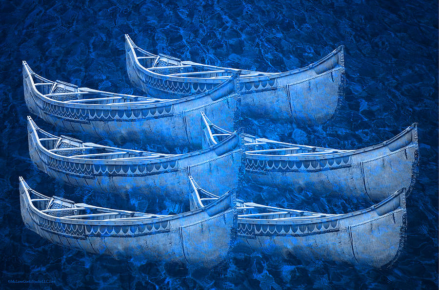 Blue Birch Bark Canoes Photograph by LeeAnn McLaneGoetz McLaneGoetzStudioLLCcom