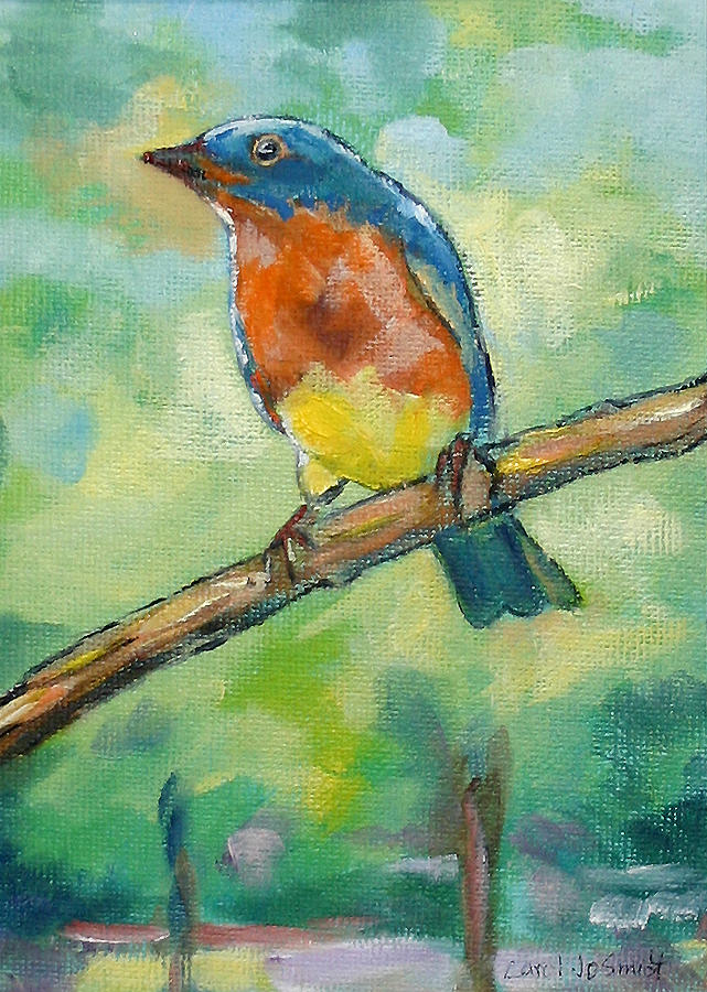 Blue Bird 2 Painting by Carol Jo Smidt