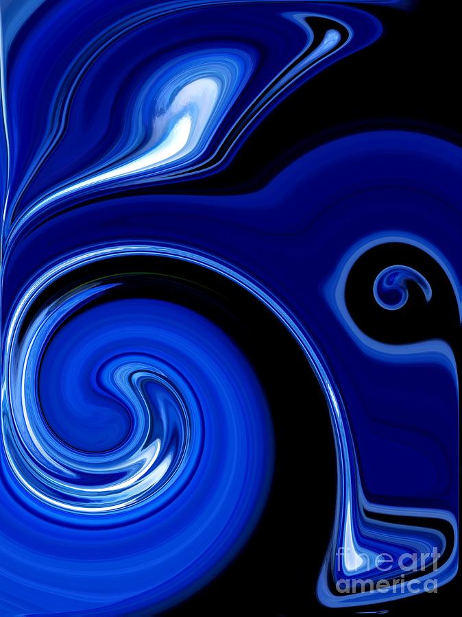 Abstract Digital Art - Blue Bird by Chris Butler