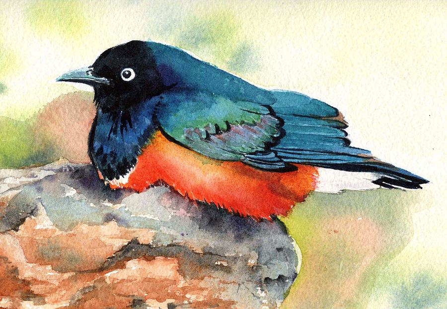 Blue Bird Painting by Hilda Vandergriff