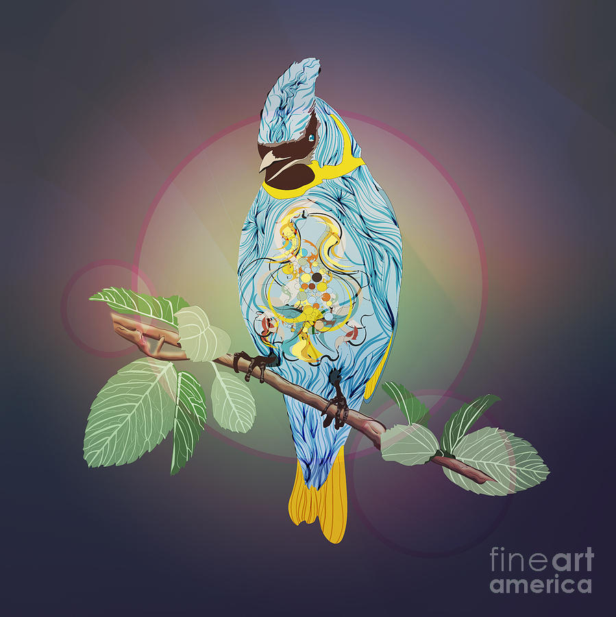 Nature Digital Art - Blue Bird by Disko Galerie