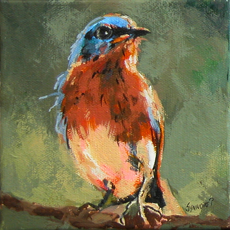 Blue Bird Painting by Synnove Pettersen