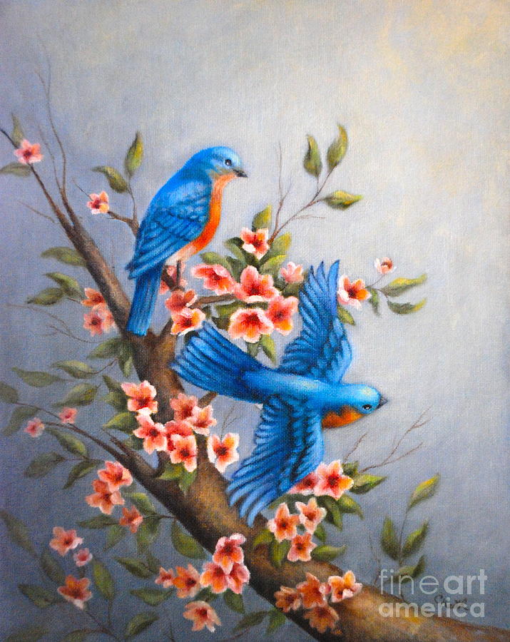 Blue birds Painting by Cindy Keith - Fine Art America