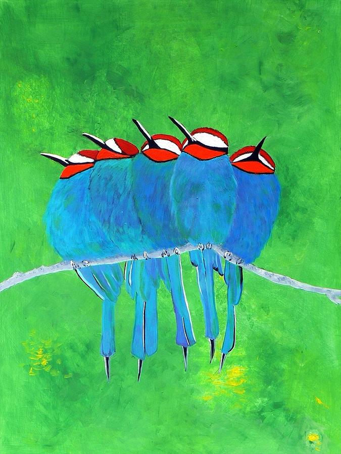 Bird Painting - Blue Birds by Karyn Robinson